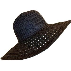 Maddhatter Women's Woven Wide Brim Sun Hat; Black; One‎ Size NWT
